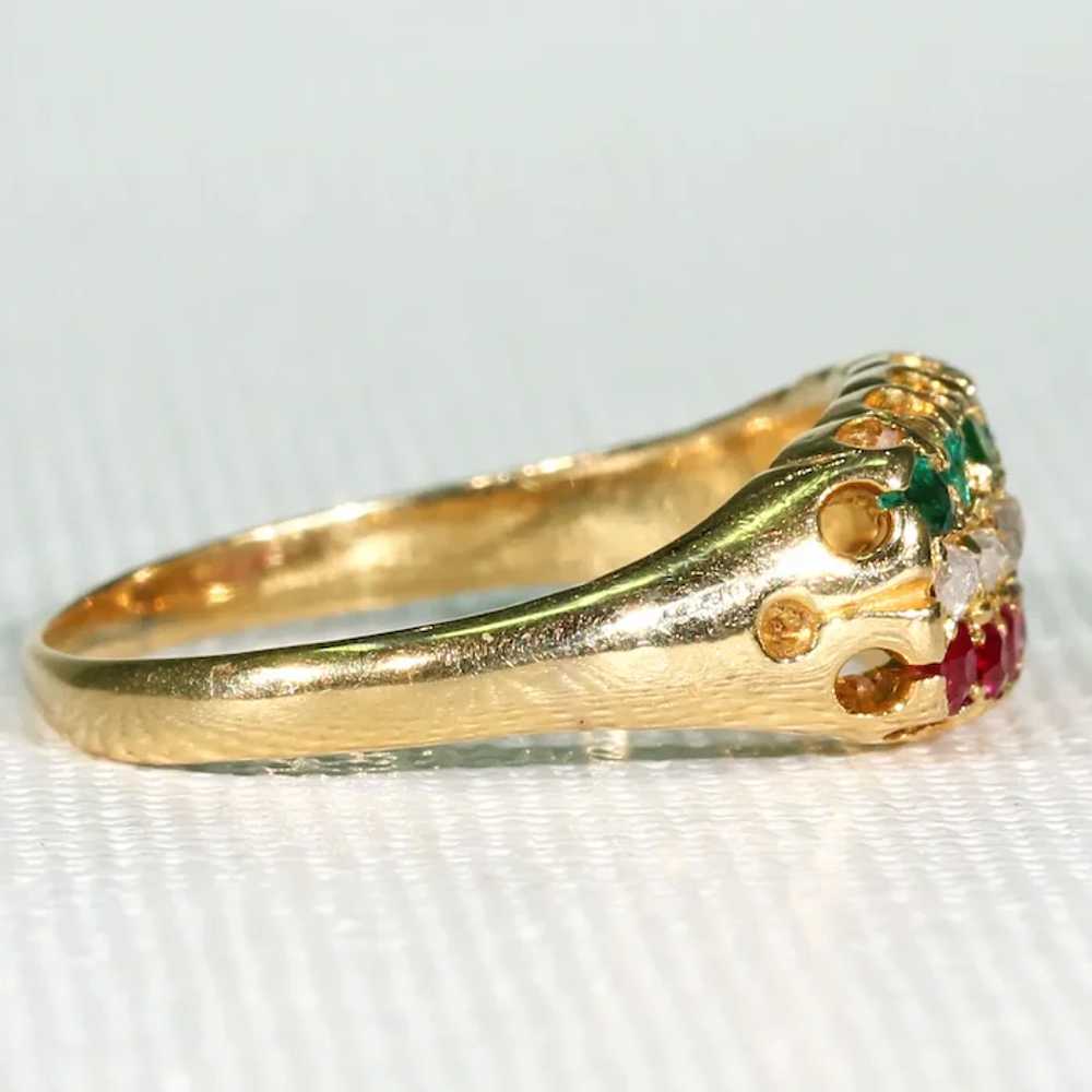 Antique Victorian Ruby, Diamond and Emerald Ring … - image 4