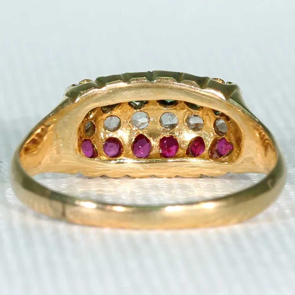 Antique Victorian Ruby, Diamond and Emerald Ring … - image 5