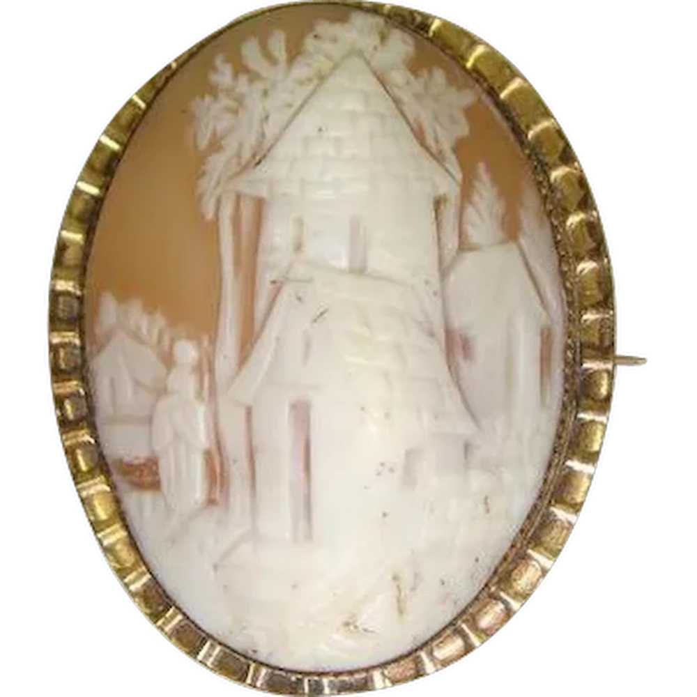 Victorian 1870s Rebecca at the Well Shell Cameo - image 1