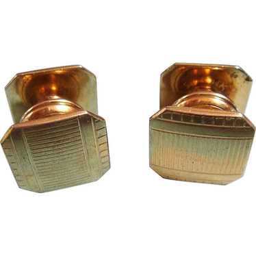 Vintage Art Deco Gold Copper Brass Tri Tone Square Engine Turned hotsell Kum A Part Snap Cufflinks By Baer & Wilde