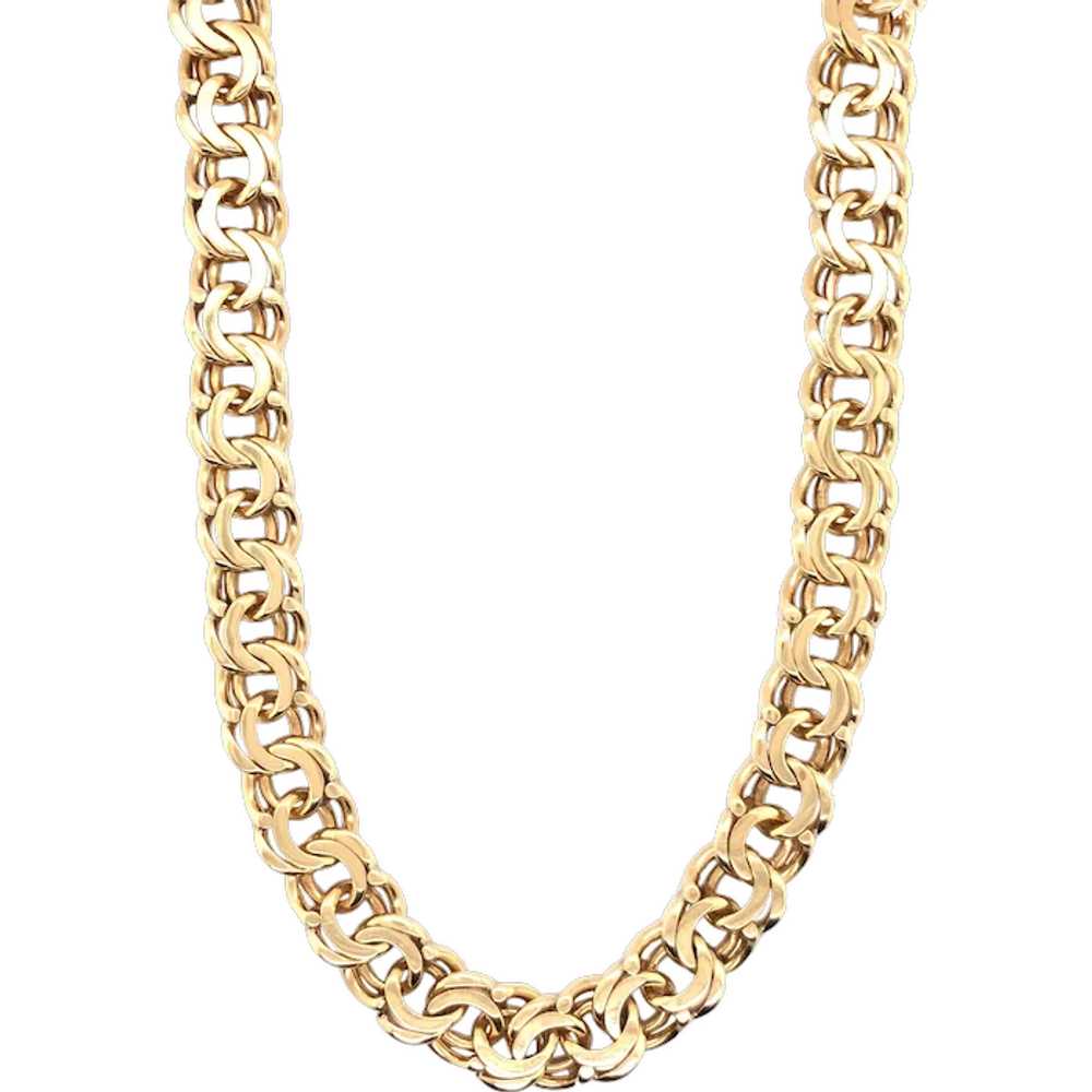 14K Yellow Gold Curb Link Necklace - image 1