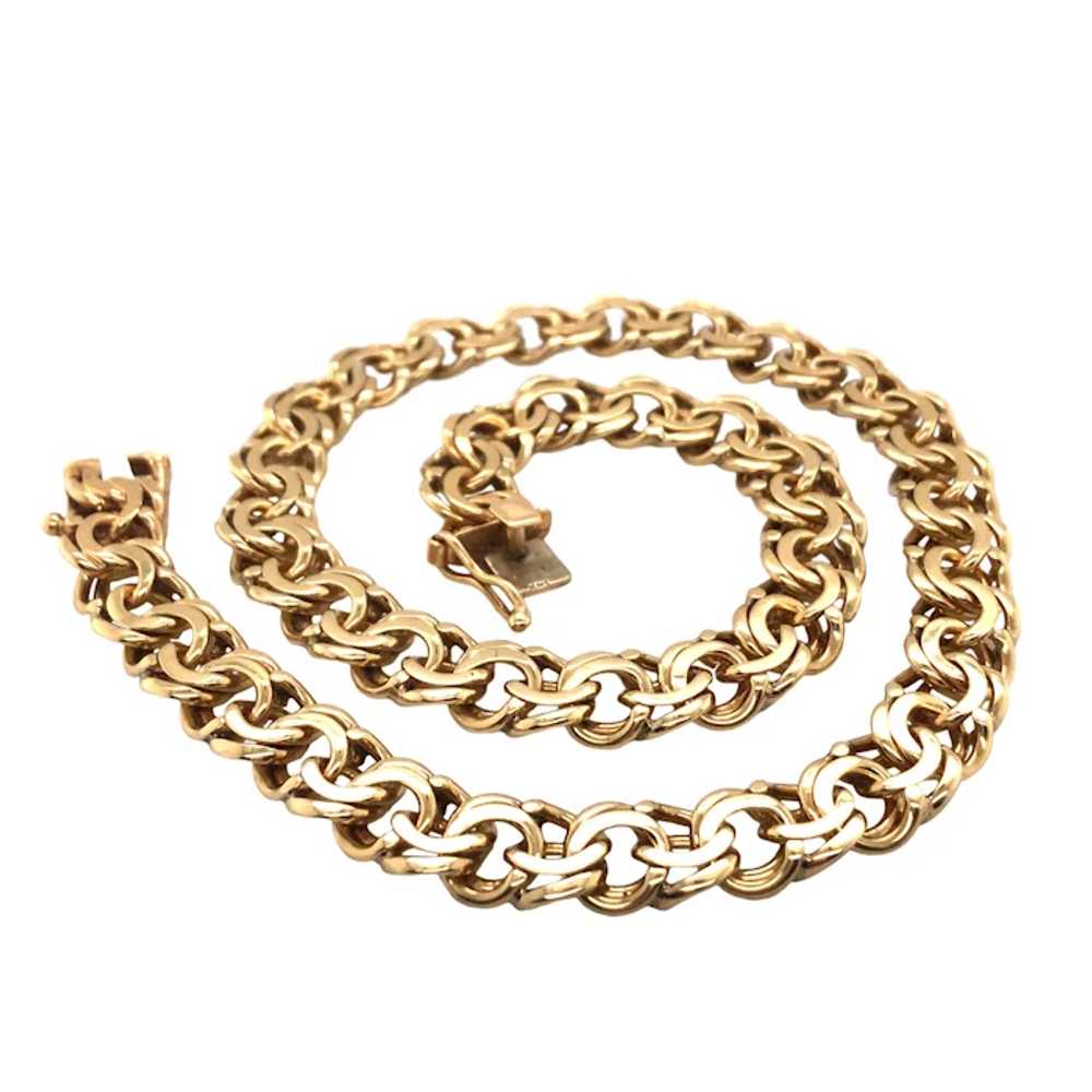 14K Yellow Gold Curb Link Necklace - image 2