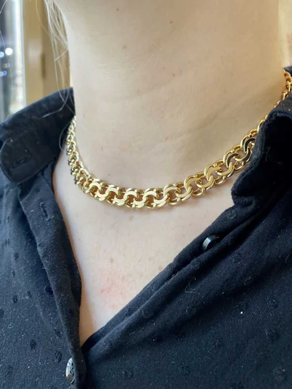 14K Yellow Gold Curb Link Necklace - image 3