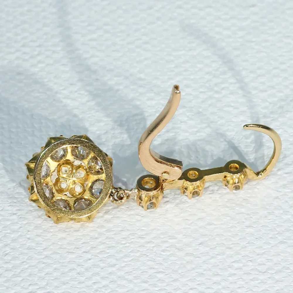 Antique Edwardian Diamond Pearl Cluster Earrings … - image 5