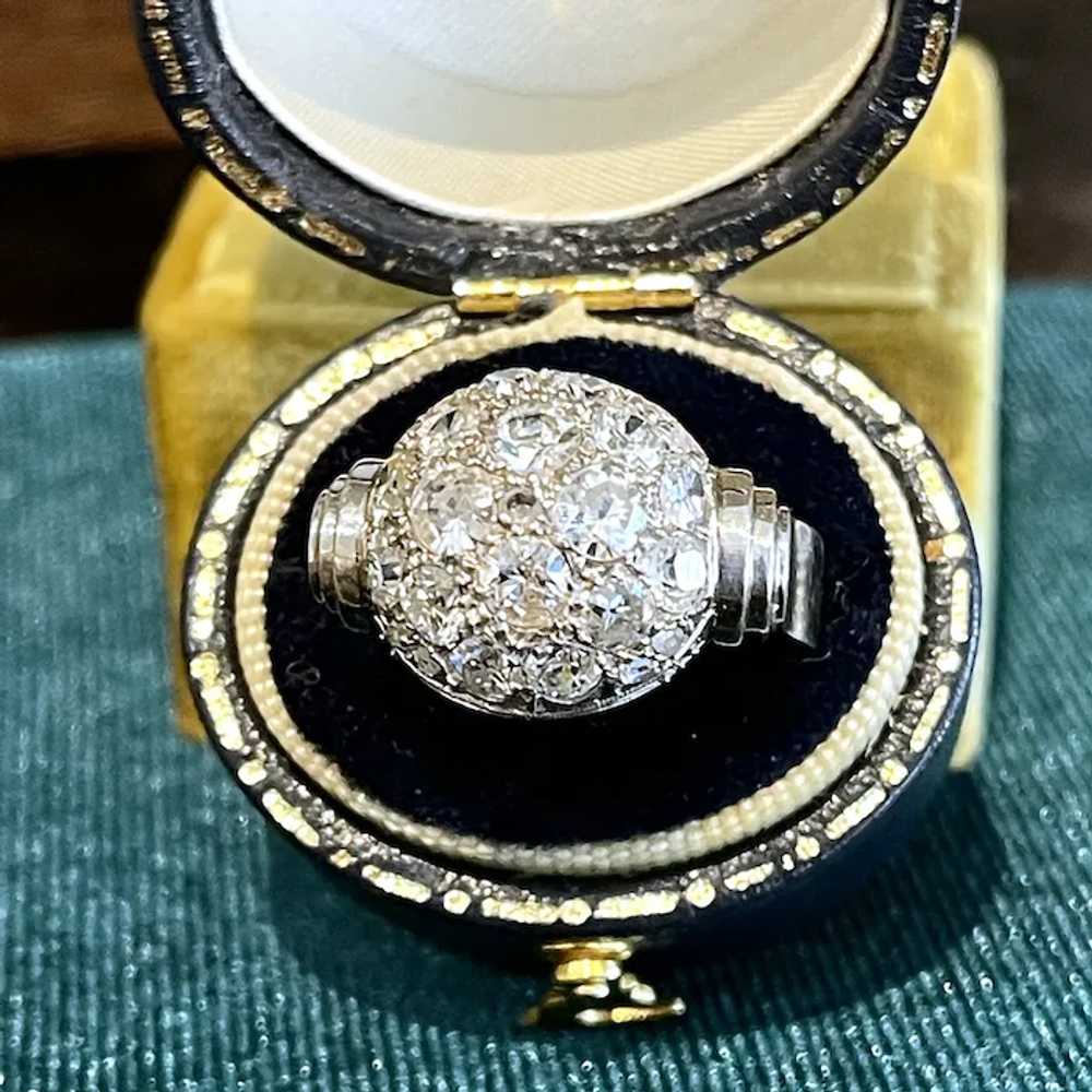 Art Deco Retro Diamond Dome Ring Cocktail Ring Pl… - image 10