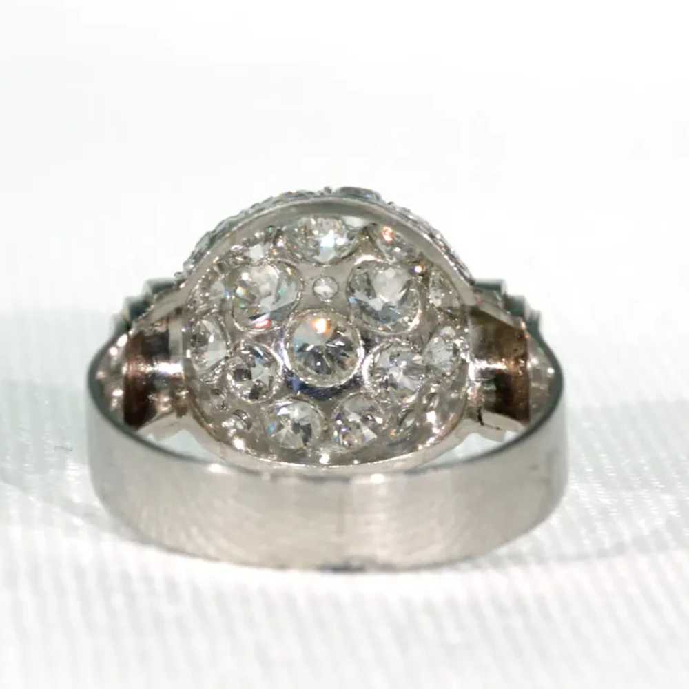 Art Deco Retro Diamond Dome Ring Cocktail Ring Pl… - image 9