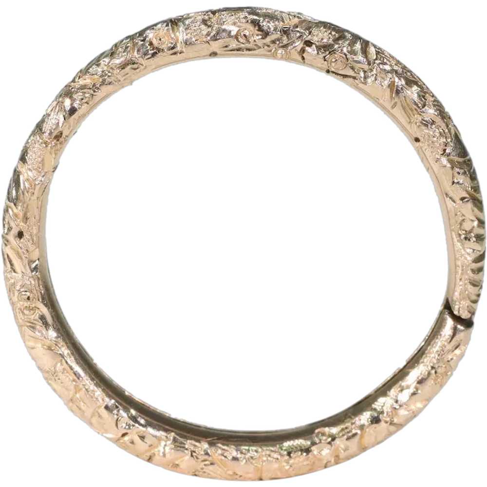 Antique Chased Victorian Gold Split Ring - image 1