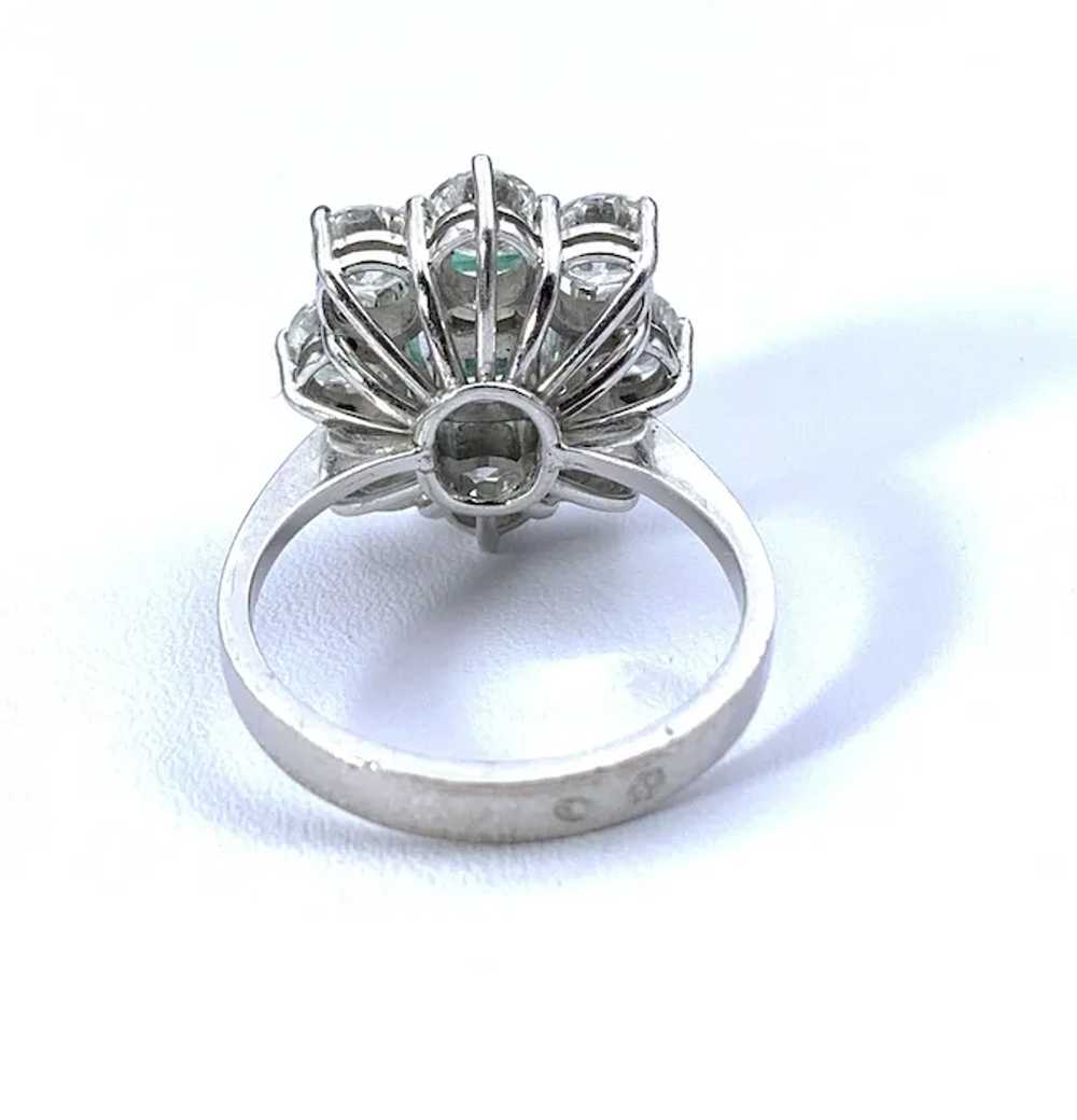 18K, Light Green Emerald (Beryl) & Diamond Ring - image 6