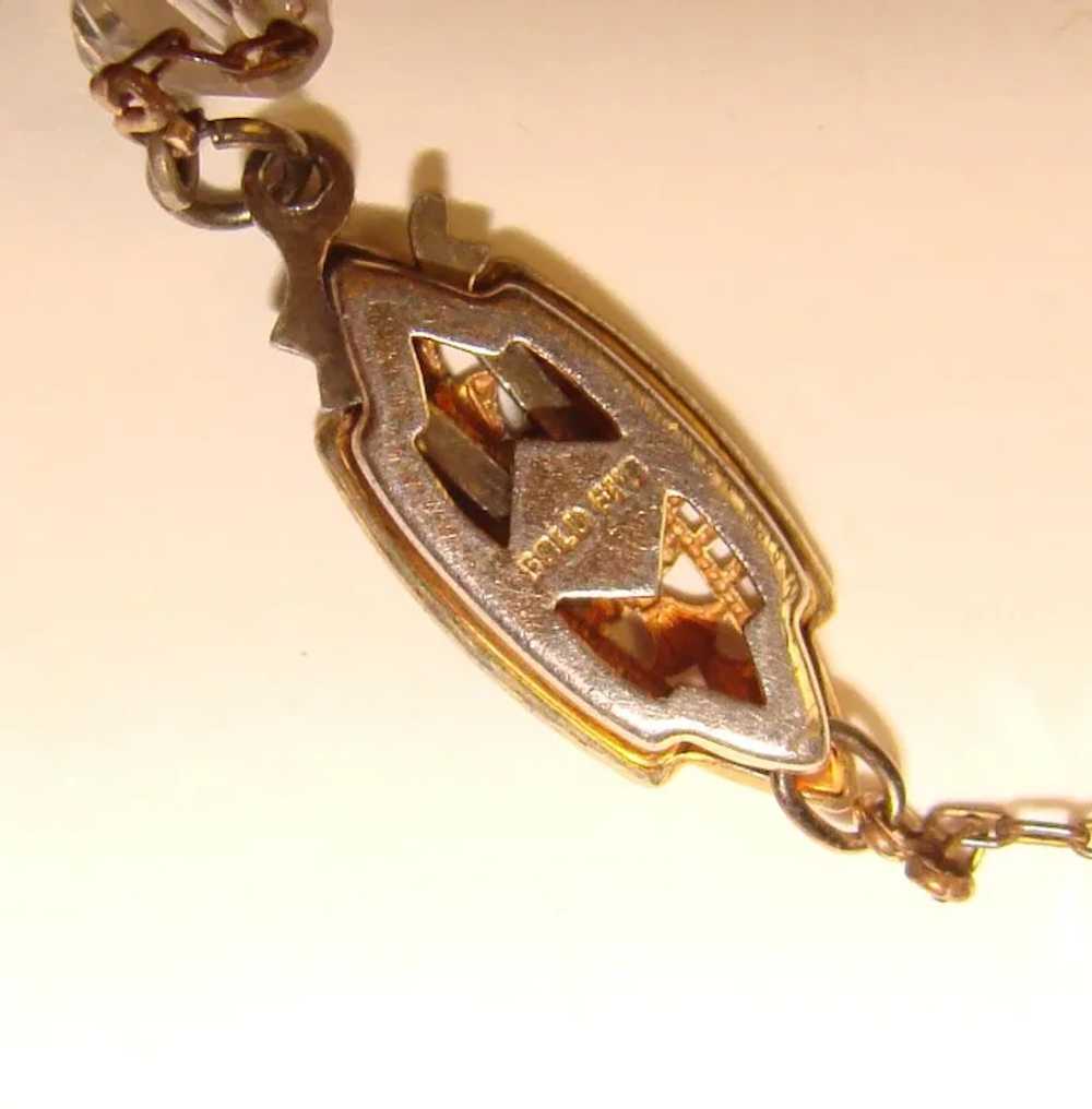 Fabulous Faceted Crystal On Chain Vintage Gold Fi… - image 3