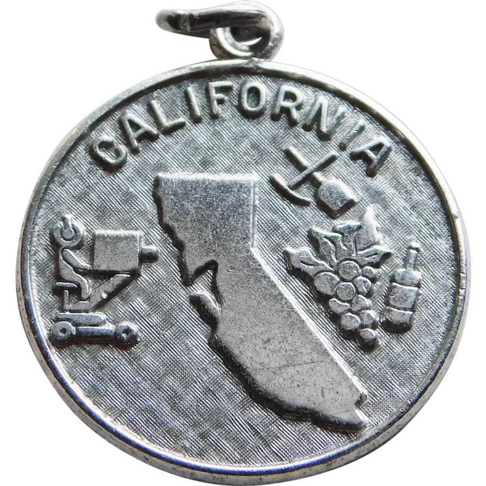 Sterling CALIFORNIA Vintage Estate Charm - State … - image 1