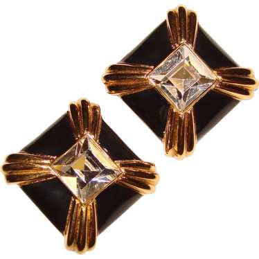 Fabulous ST. JOHN Rhinestone & Enamel Clip Earring