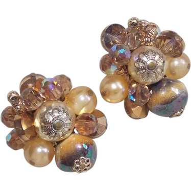 Gorgeous VENDOME Signed Bead & Fawn Aurora Crysta… - image 1