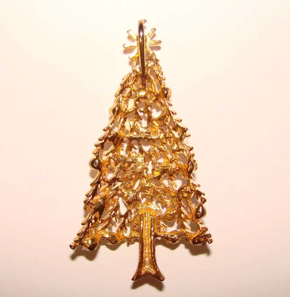 Fabulous CHRISTMAS TREE Enamel Color Rhinestone P… - image 2