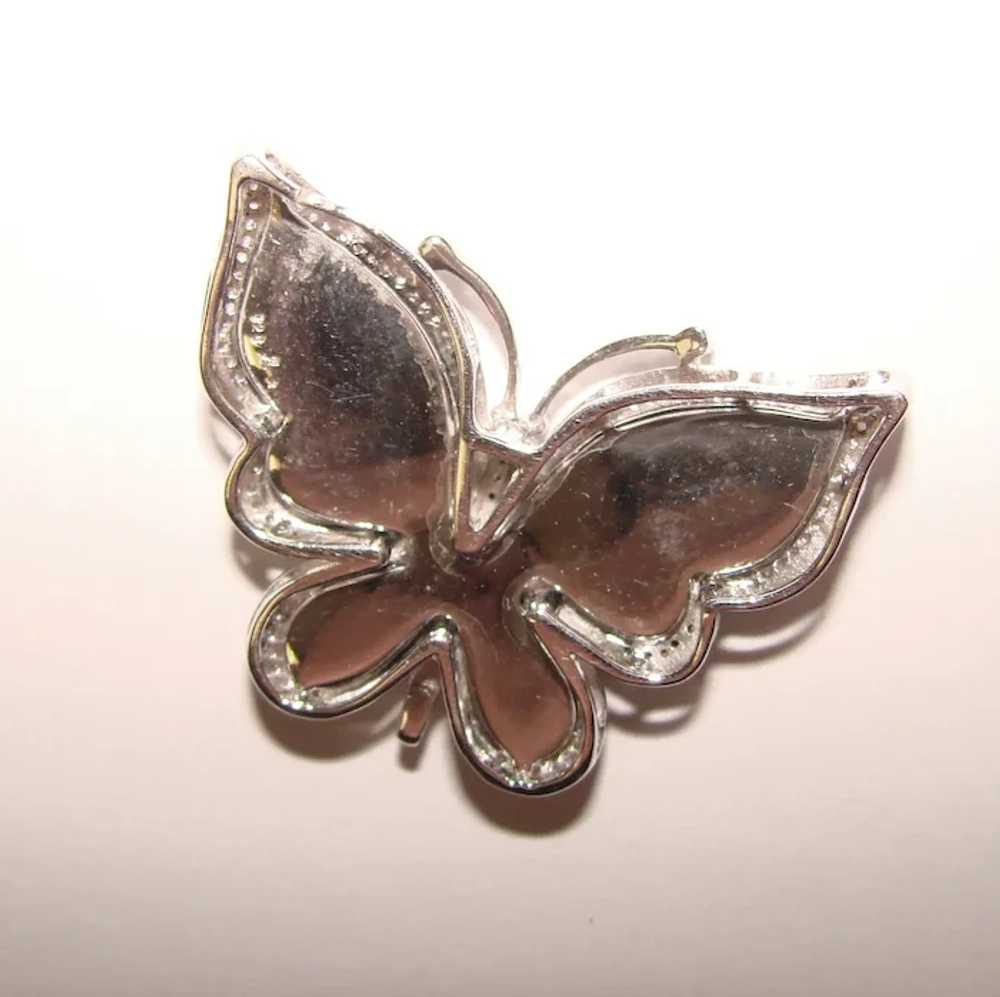 Gorgeous STERLING BUTTERFLY Pendant with Tiny Dia… - image 2