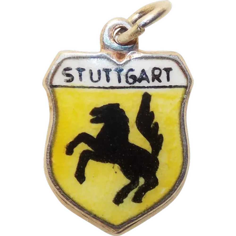 Stuttgart Germany 800 Silver & Enamel Vintage Cha… - image 1