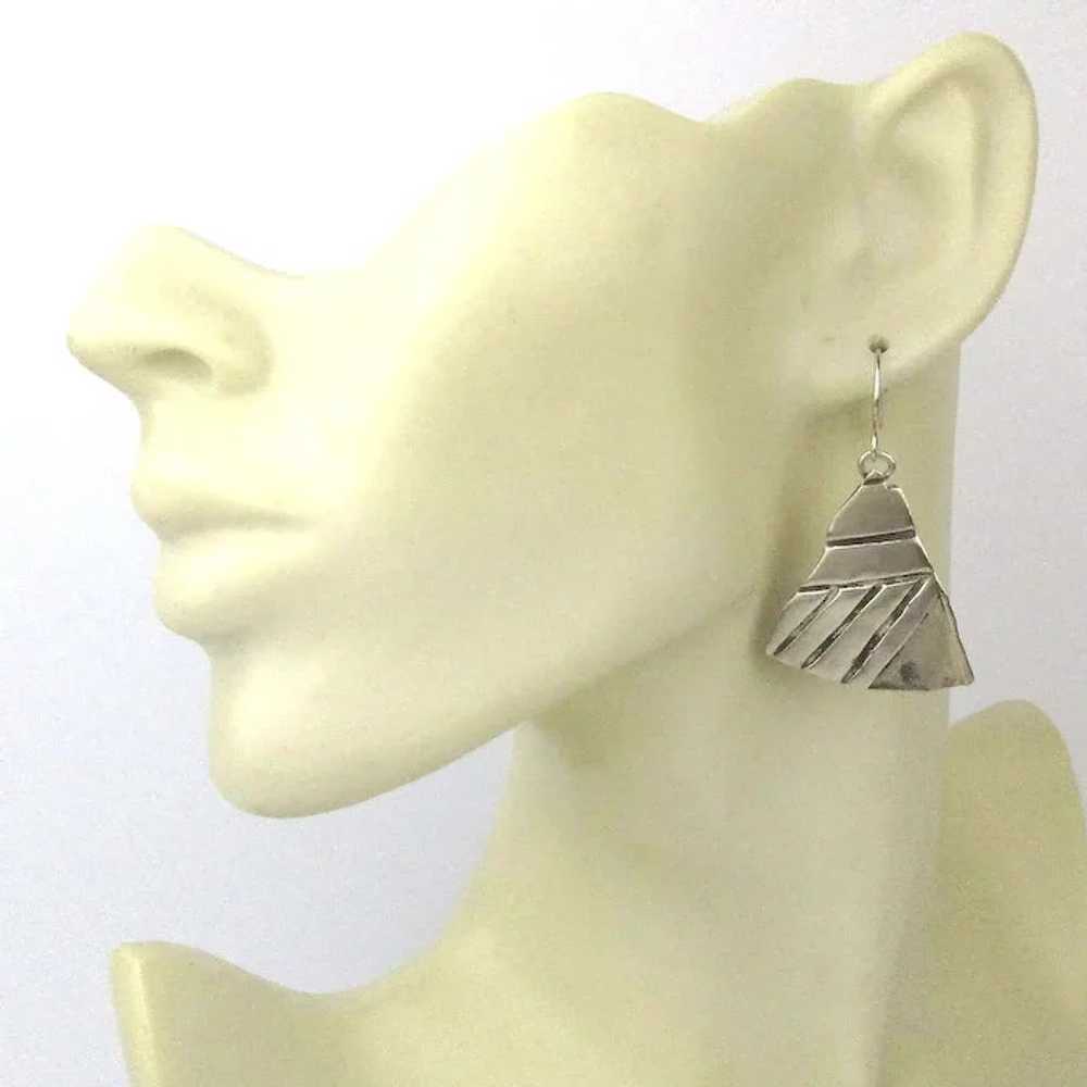 Laguna Pueblo Handmade Sterling Silver Earrings H… - image 2