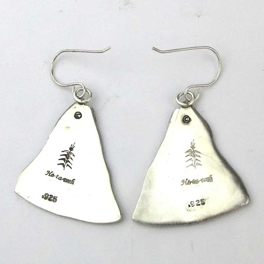 Laguna Pueblo Handmade Sterling Silver Earrings H… - image 3