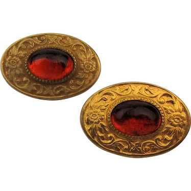 Pair of Doran Victorian Collar Veil Pins Goldplat… - image 1