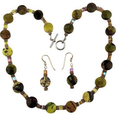 Vintage Stone - Crystal Necklace Earrings Set - image 1