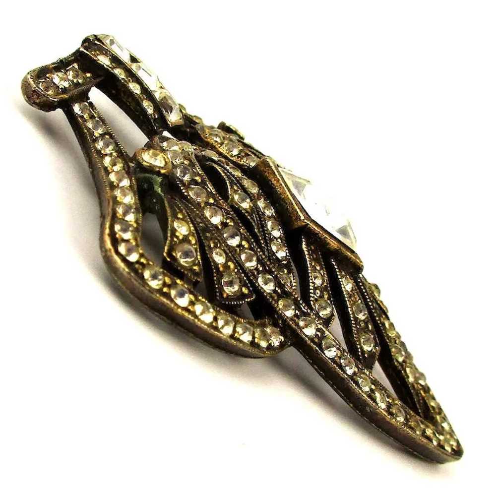 Art Deco Revival Rhinestone Pin Brooch - image 2