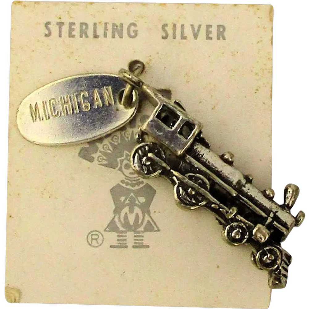 Maisel Sterling Silver Locomotive Train Charm on … - image 1