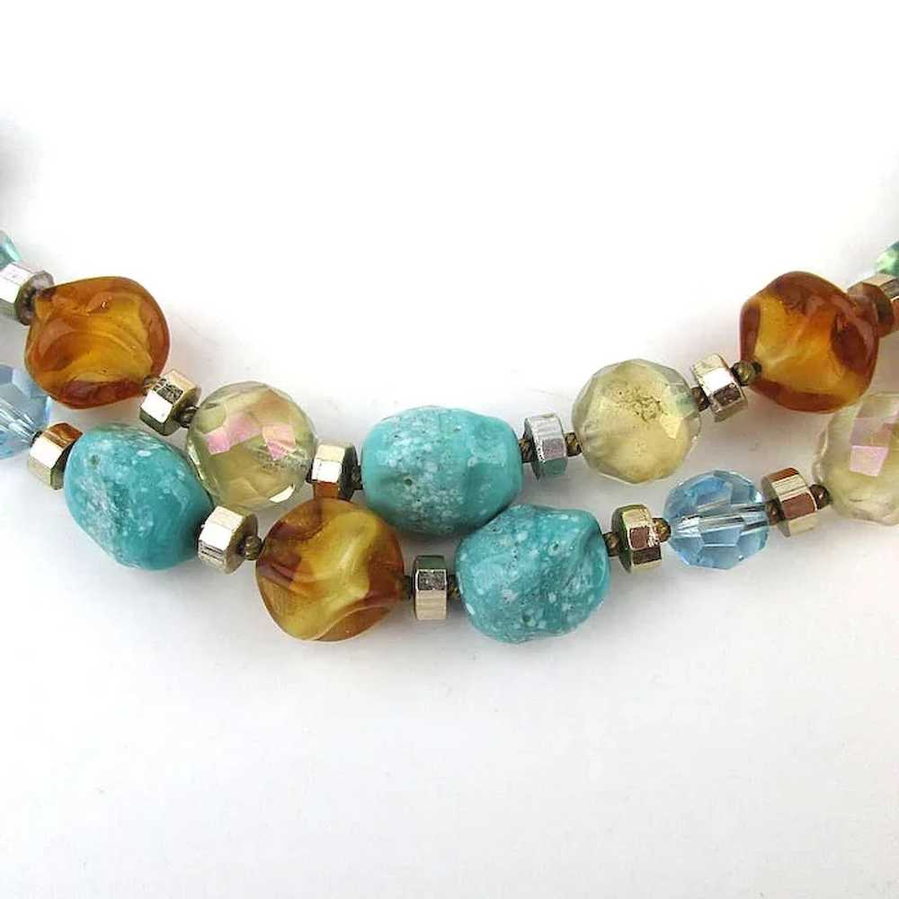 Vintage Hattie Carnegie Two Strand Multi Bead Nec… - image 2