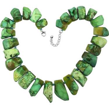 Lucas Lameth Dyed Turquoise Green Agate Necklace