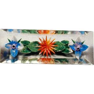 Reversed-Carved Lucite Flower Pin - A Retro Floral