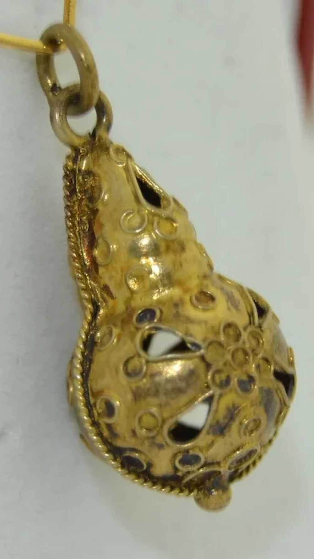 Victorian Etruscan Revival Sterling with Gold Gil… - image 3