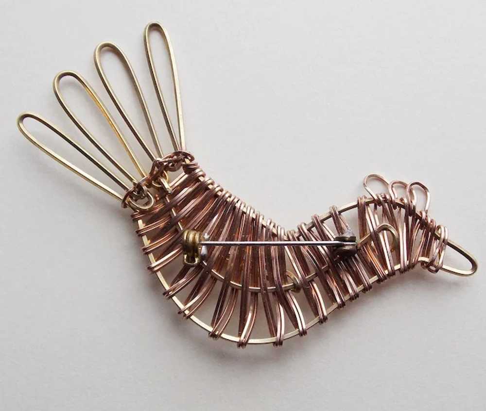 Awesome BIRD Wirework Vintage Brooch - image 2