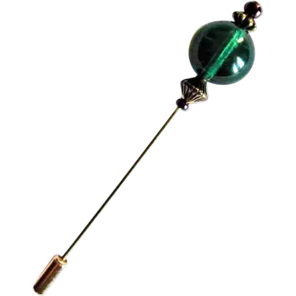 STUNNING Czech Art Glass Stick Pin, RARE 1930's T… - image 1