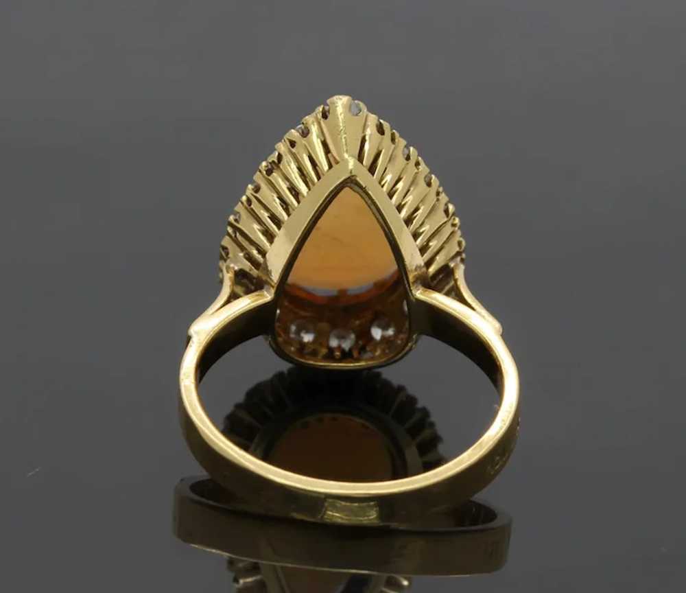 Vintage 18K Yellow Gold Halo Setting Opal Diamond… - image 9