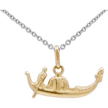 Vintage Italian Venetian Gondola Boat Pendant Char