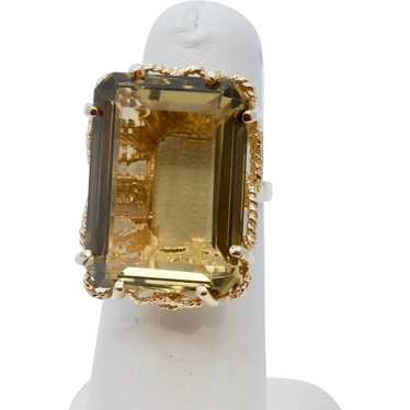 Vintage Ladies Citrine 14K Yellow Gold Ring - image 1