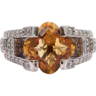 Unique Clover Shape Checkerboard Cut  Citrine 14K… - image 1