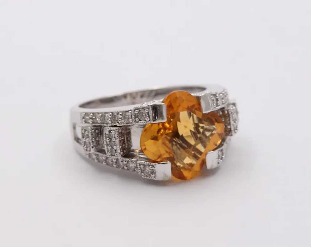 Unique Clover Shape Checkerboard Cut  Citrine 14K… - image 4