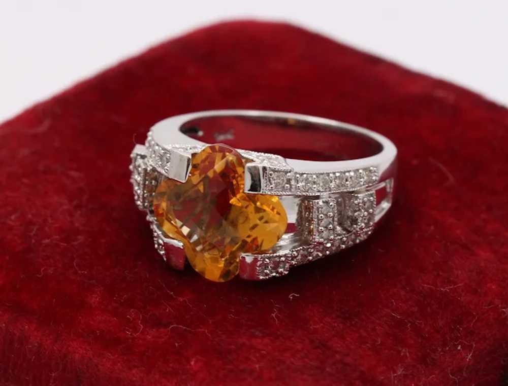 Unique Clover Shape Checkerboard Cut  Citrine 14K… - image 5