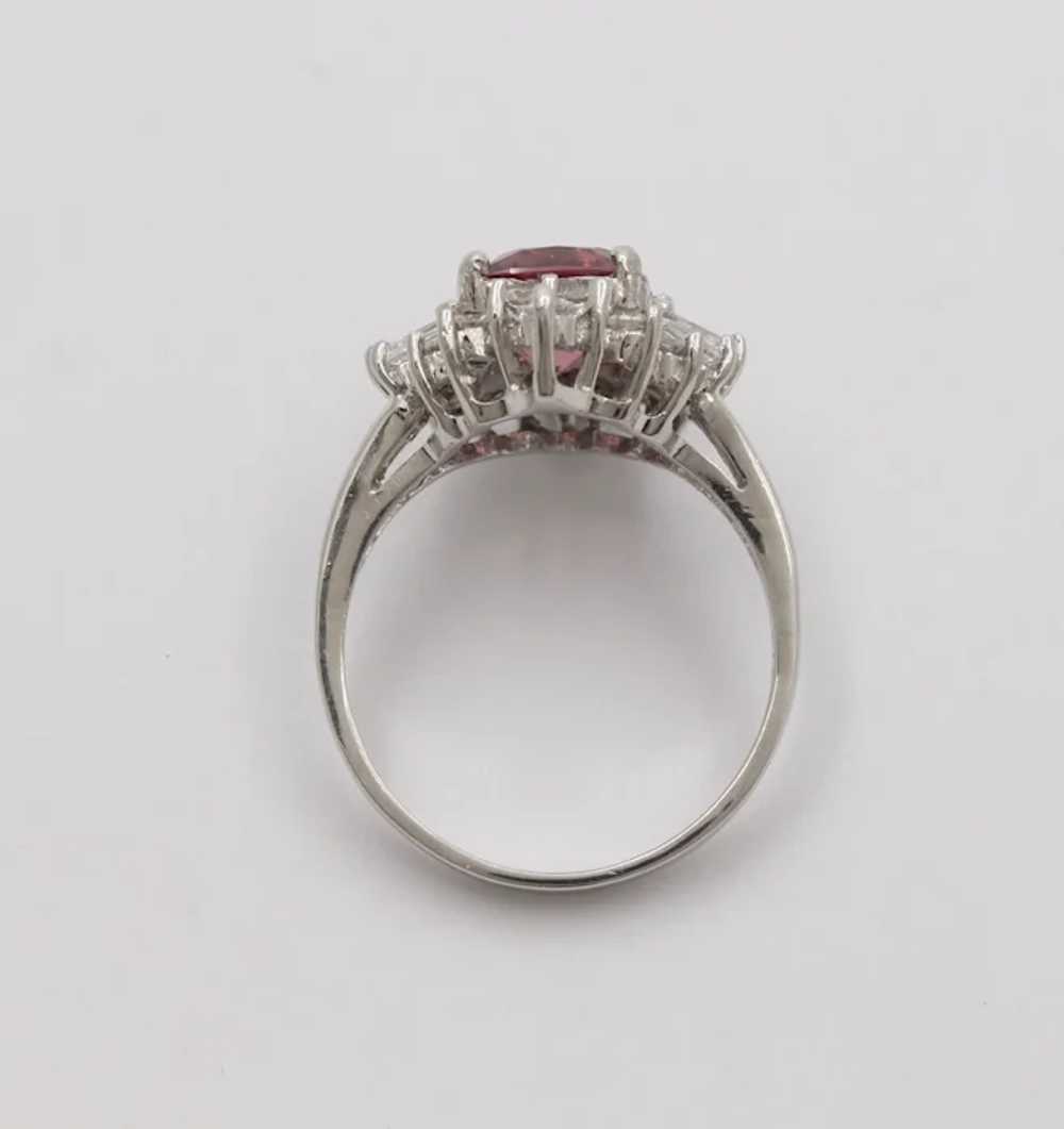 Vintage 14K White Gold Pink Spinel Diamond Altern… - image 5