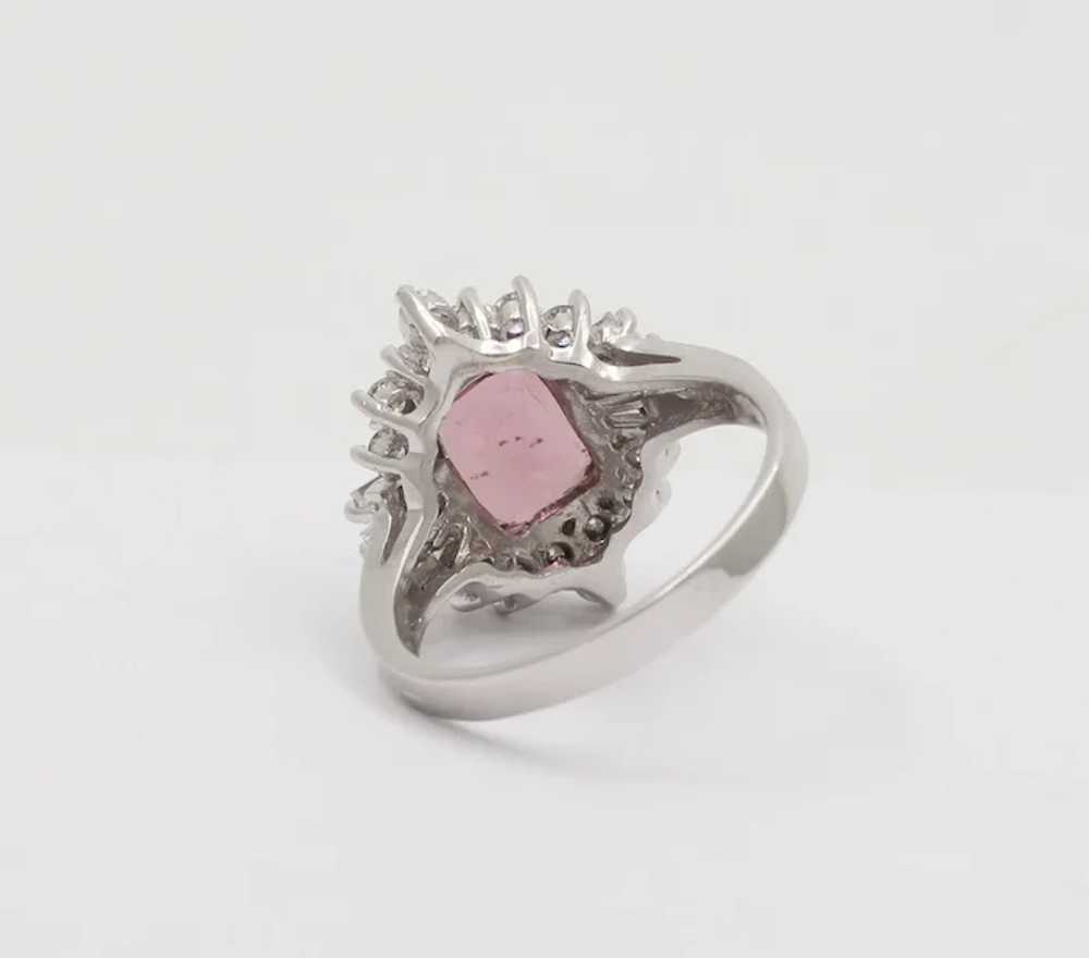 Vintage 14K White Gold Pink Spinel Diamond Altern… - image 6