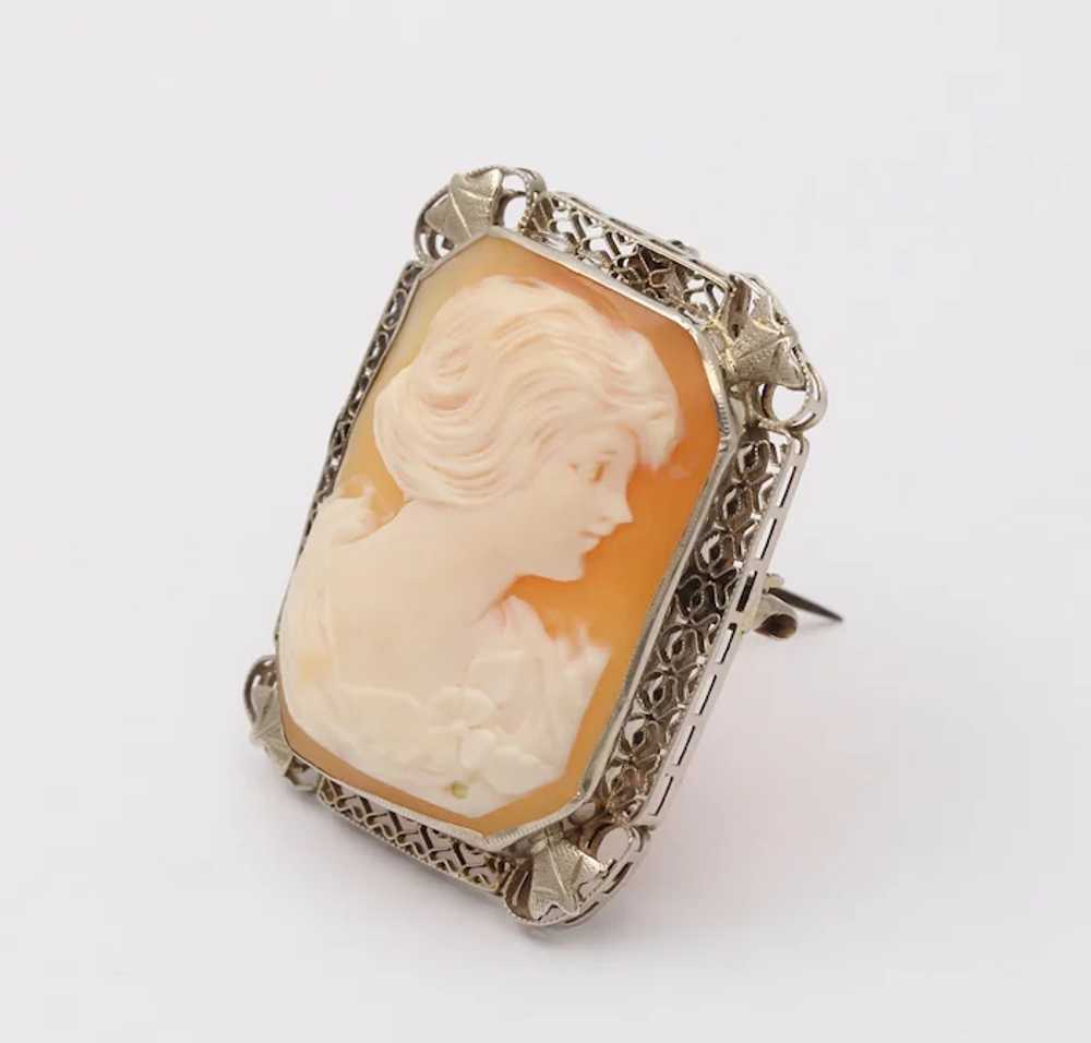 Victorian Adorable Carved Shell Cameo Woman's Por… - image 2
