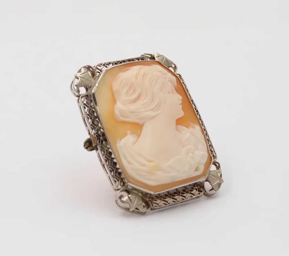 Victorian Adorable Carved Shell Cameo Woman's Por… - image 3