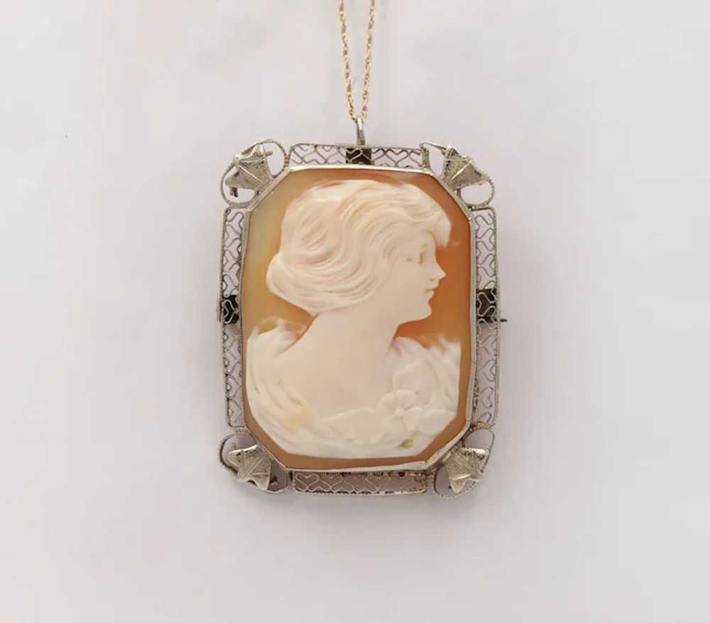 Victorian Adorable Carved Shell Cameo Woman's Por… - image 4