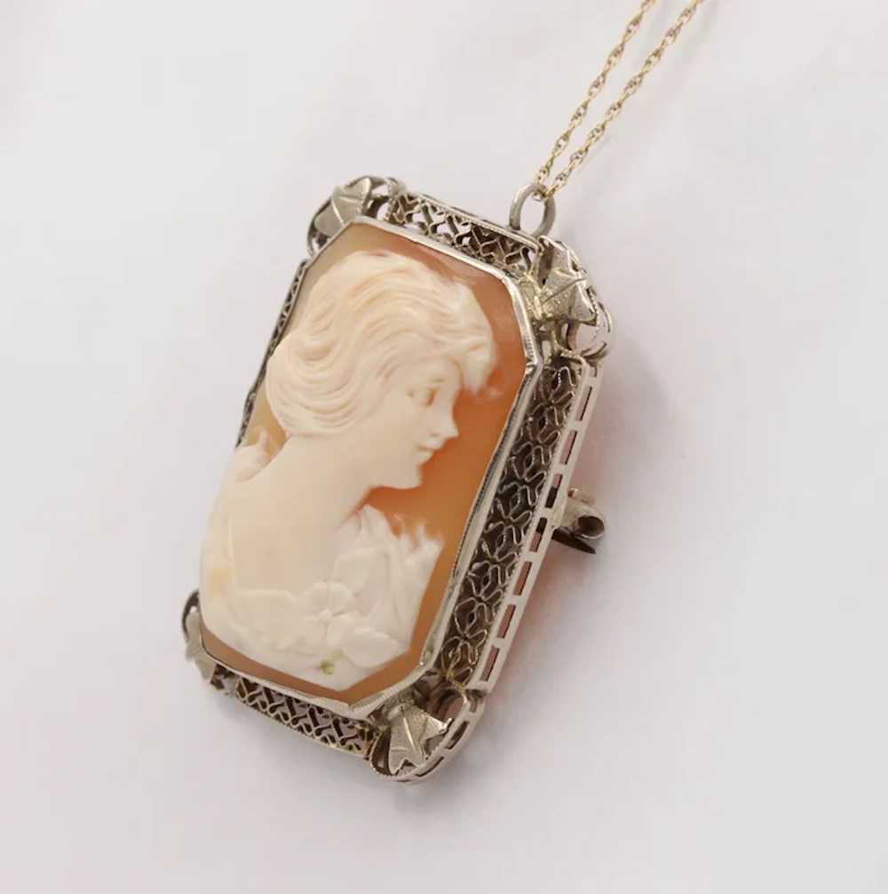 Victorian Adorable Carved Shell Cameo Woman's Por… - image 6
