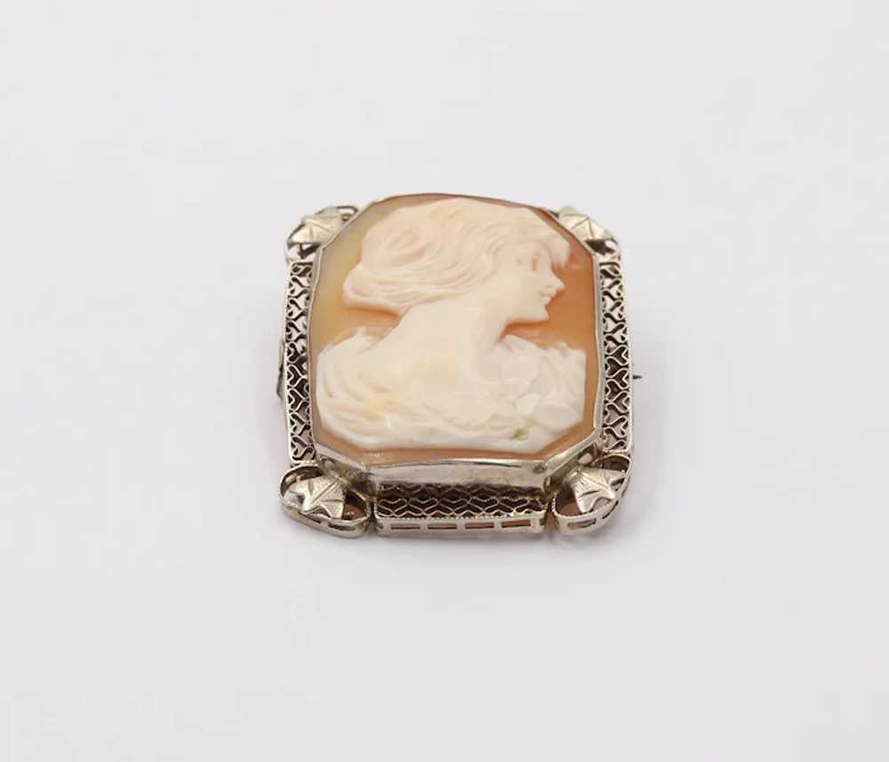 Victorian Adorable Carved Shell Cameo Woman's Por… - image 7