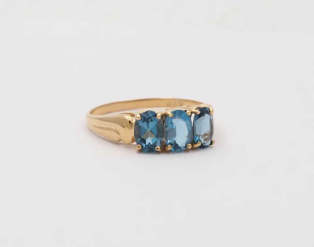 Vintage London Blue Topaz 10K Yellow Gold Band Ri… - image 3