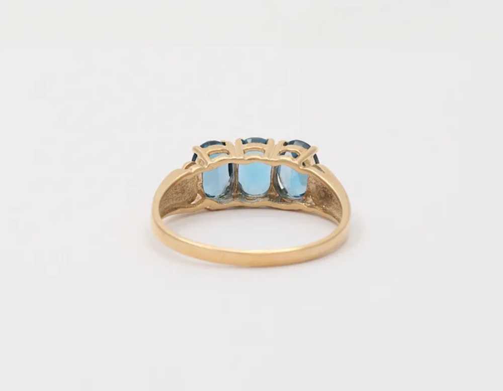 Vintage London Blue Topaz 10K Yellow Gold Band Ri… - image 6