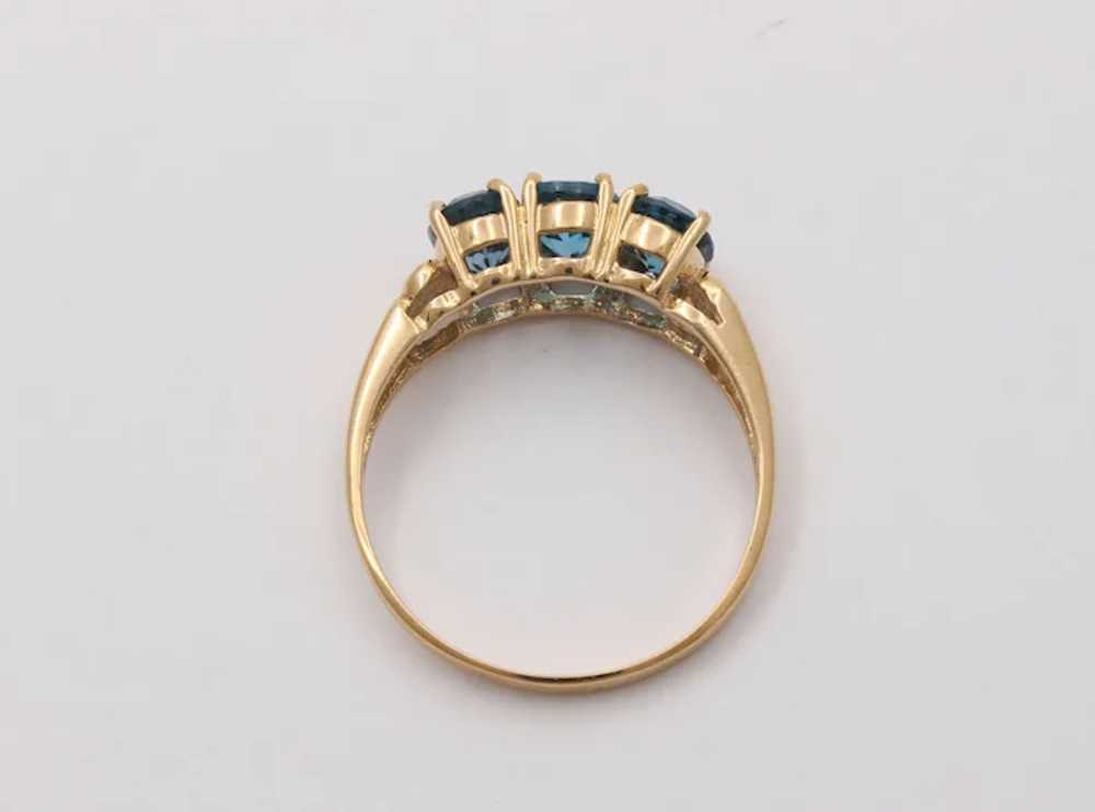 Vintage London Blue Topaz 10K Yellow Gold Band Ri… - image 7