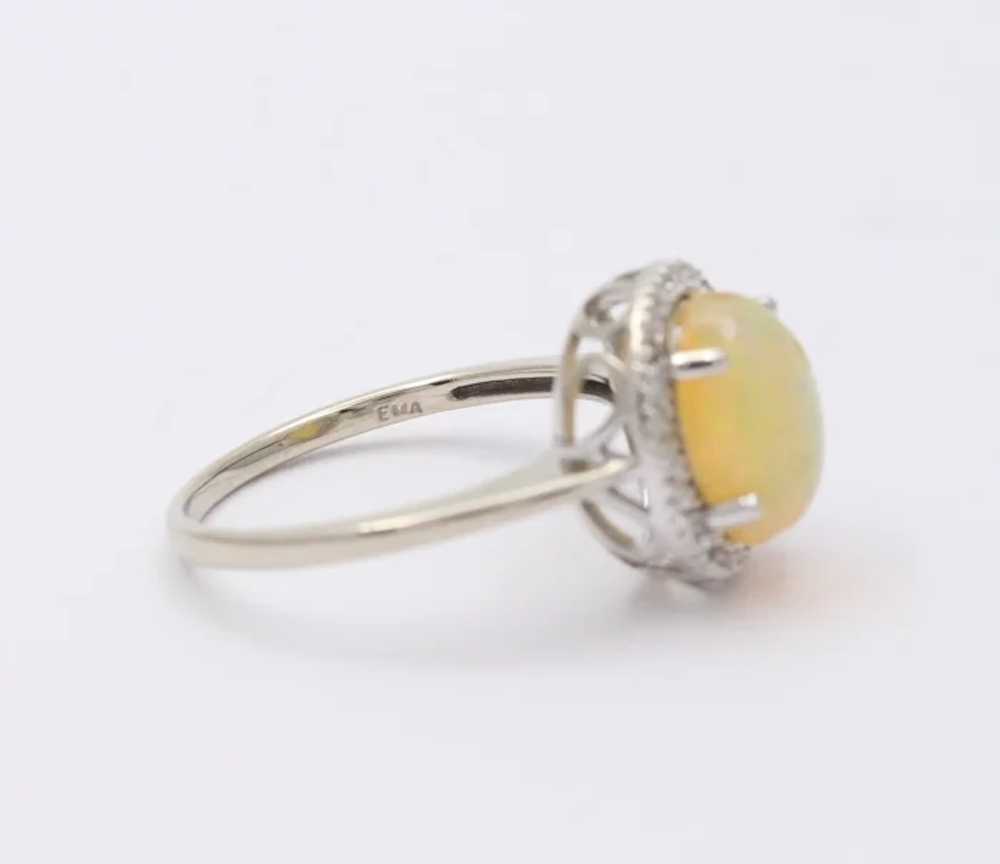 Classic 14K White Gold Ethiopian Opal, Diamond  H… - image 7