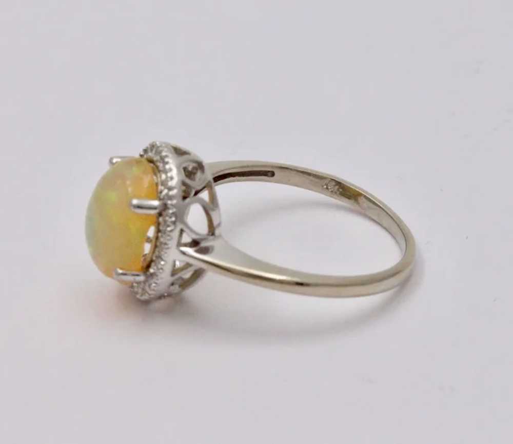 Classic 14K White Gold Ethiopian Opal, Diamond  H… - image 8