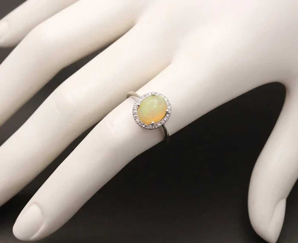 Classic 14K White Gold Ethiopian Opal, Diamond  H… - image 9